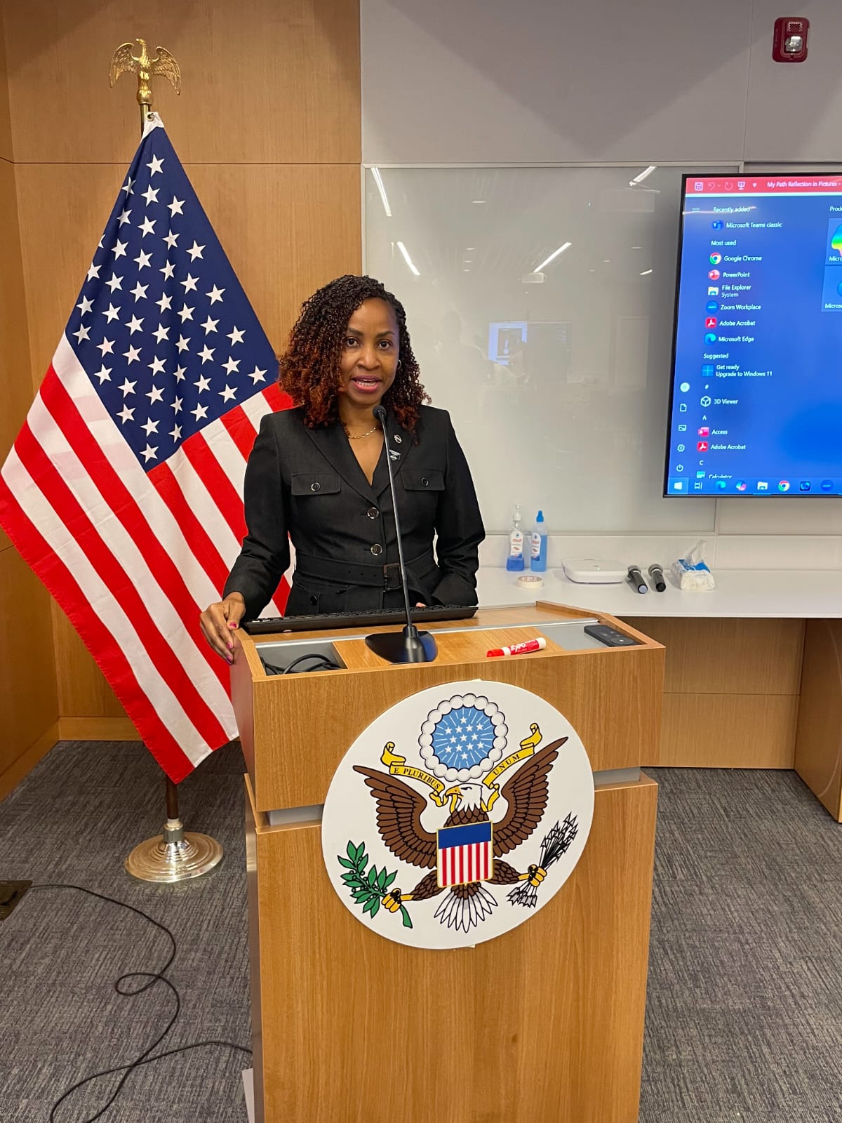 Princess speaking at US Embassy